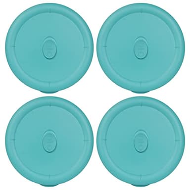 Pyrex 8202-VPC Turquoise Vented Food Storage Replacement Lid (4-Pack) - Made in the USA