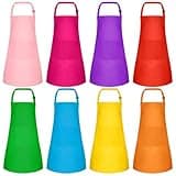Morcheiong 8 Pack Adjustable Kids Apron Bulk with 2 Pockets Toddler Apron Kids Painting Aprons for Cooking Baking Painting Boys Girls (Multicolor)