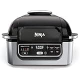 Ninja AG301 Foodi 5-in-1 Indoor Electric Grill with Air Fry, Roast, Bake & Dehydrate - Programmable, Black/Silver