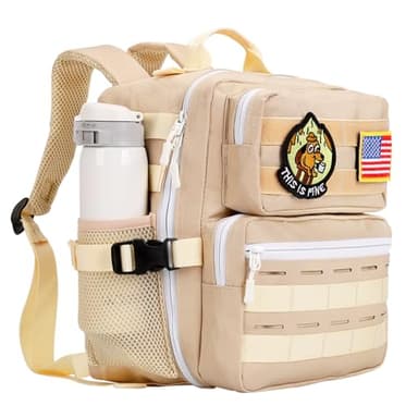 flipfit 9L Mini Tactical Backpack for Men Women,Small Military Tactical Backpack for Sport,Gym,Hiking,Travel,Camping (Beige)