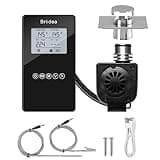 BBQ Temperature Controller, Briidea Automatic Smoker Fan Controller with Dual Probe for Big Green Egg, Primo, Ceramic Grills, Kamodo Joe, Cypress Grill, Perfect for Achieving Delicious BBQ