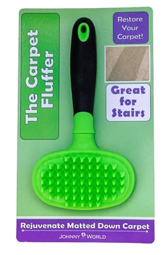 The Carpet Fluffer by Johnny World Products – Revitalize Matted Carpets and Rugs Instantly – Handheld, Easy-to-Use Tool for High-Traffic Areas, Stairs, and Pet Hair Removal