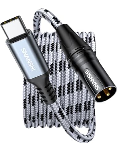 SNANSHI USB C to XLR Cable 6.6ft, Audio Output Only (NOT for Mics/Recording), Unbalanced Type C to XLR Cord for Speaker (Requires Active Speaker), Amp, Mixer, for iPhone 17/16/15, Galaxy S25