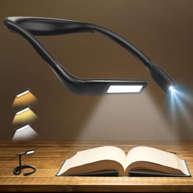 Neck Reading Light Book Lovers Gifts, Rechargeable 2000mAh 10-80Hrs Eye-friendly Wide Lamp Book Light, Birthday Mothers Day Gifts for Mom Wife Women Readers, Camping Knitting Crochet Accessories