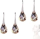 Quartz Stone Lymphvity Magnetotherapy Earrings For Women, Lymphatic Earring Lymphvity Germanium Drainage Acupuncture Crystal Dangle Earrings Fashion Jewelry Gift For Teen (2 Champagne)
