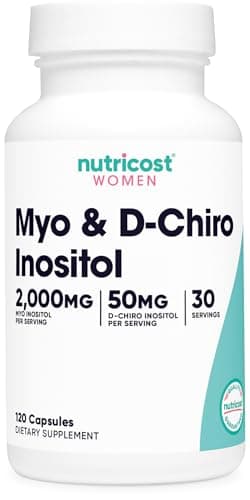 Nutricost Myo Inositol & D-Chiro Inositol for Women 2000mg, 120 Capsules, 2000mg Myo & 50mg D-Chiro Per Serving, 30 Servings, Vegetarian Friendly, Non-GMO & Gluten Free