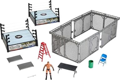Mattel WWE Survivor War Games Playset with Action Figure, 2 Rings, Cage & 5 Accessories, Includes Randy Orton 6-inch Collectible