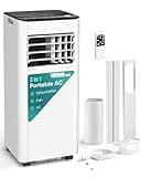 Feelfunn 10000BTU Portable Air Conditioners - Cools 450 Sq.Ft, 3-in-1 Portable AC Unit with Fan & Dehumidifier, Sleep Mode, 24H Timer, Remote Control, Window Kit for Bedroom Office Apartment Dorm