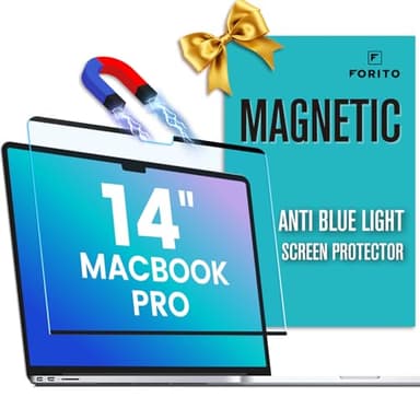 F FORITO Magnetic Anti Blue Light Screen Protector Compatible with MacBook Pro 14 inch (2025-2021, M5 M4 M3 M2 M1), Bubble-Free Install, Removable & Reusable Anti Glare Matte Laptop Screen Shield