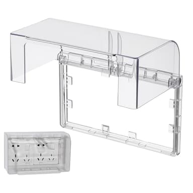 Cabilock Weatherproof Outlet Cover, Flip Double Position Socket Box, 86-Type Thickened Self Adhesive Switch Plug Splash Box for Bathroom Kitchen, Outdoor Receptacle Protector, 7.94X4.76X2.95inch