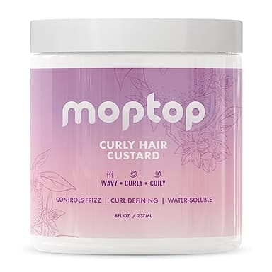 MopTop Curly Hair Gel Custard - Styling Gel for Moisturizing and Defining Soft Curls, Lightweight and Anti Frizz, Curly Hair Products for Waves, Coils & Kinks (Citrus Kumquat, 8oz)
