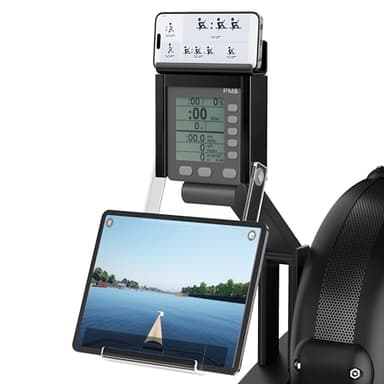Phone & Tablet Holder Compatible with Concept 2 Rowing Machine & Skierg with PM5 Monitor, Rower Accessories, 2-in-1 Phone & Tablet Mount Stand for Model D&E and Rowerg, NOT for PM3/PM4, Patent Pending