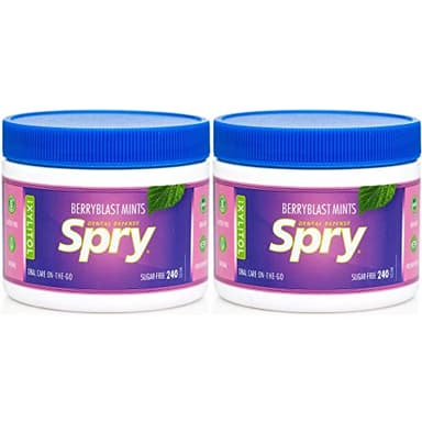 Spry Xylitol Berry Blast Mints Sugar Free Candy - Promote Oral Health, Increase Saliva Production, Stop Bad Breath, Non-GMO, Gluten-Free, 240 Count (Pack of 2)