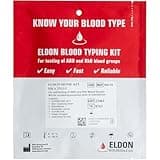 Eldoncard INC Blood Type Test (Complete KIT) - Find Out if You are A, B, O, AB & RH- Results in Minutes - Air Sealed Envelope, Safety Lancet, Micropipette, Cleansing Swab - 1 Pack