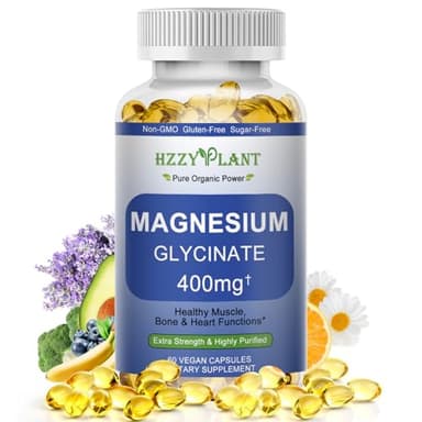 Magnesium Glycinate Softgels, High Absorption Magnesium Glycinate 400mg Supplement for Muscle, Heart, Sleep & Bone Support, Bisglycinate Softgel Capsules Supplement, Vegan, Non-GMO, 2 Month Supply