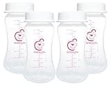 Nenesupply 9oz 4 Count Wide Neck Breast Pump Bottles Use for Pumping with Spectra S1 S2 9 Plus Breast Pumps. Replace Spectra Bottles for Pumping Breastmilk Storage and Collection Bottles