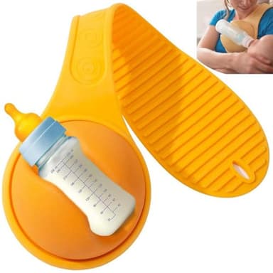 Hands Free Baby Bottle Holder, Shoulder Bottle Holder Breastfeeding Device for Mom and Dad: Anti-Shedding Anti-Slip, Soft Silicone, Fits Most Bottle Sizes