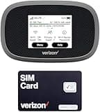 Verizon Wireless Jetpack Inseego MiFi 8800L | Unlocked Mobile Hotspot for Travel | 4G Mobile Portable WiFi | LTE Cat18 Up to 1 Gbps | Usage Up to 24 Hours | EVDO-LINK Bundle - Verizon Sim Card