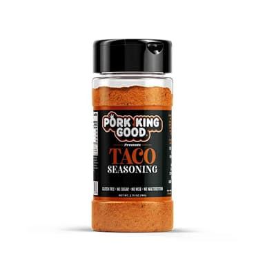 Pork King Good Taco Seasoning for Cooking and Popcorn Seasoning - Keto Friendly, Paleo, No MSG, Gluten Free (Taco, Single Shaker)