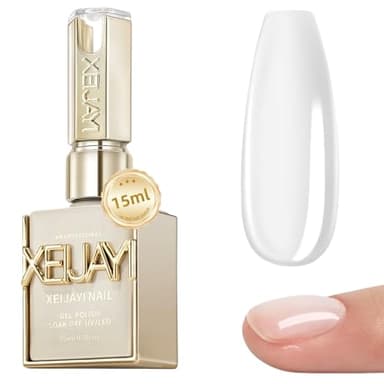 Xeijayi Clear Builder Gel for Nails 15ml – Soak-Off UV/LED – Strengthening “Builder in a Bottle” – Nail Extension & Overlay – Self-Leveling, Quick Cure, Chip-Resistant, Professional Gel