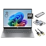 HP OmniBook Ultra 2024 Copilot+ PC, 14" 2.2K 400nits Touchscreen, 10-Core Ryzen AI 9 365 NPU, Radeon 880M GPU (Beats RTX 2050), 32GB RAM, 1TB SSD+256GB Portable SSD Hub, Backlit KB, FP Reader, Win 11