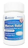 Guardian Mucus Relief, 600mg Guaifenesin 12 Hour Extended Release, Chest Congestion Expectorant (100 Count Bottle)
