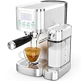 URintells Cuising Espresso Machine 20 Bar Cappuccino Latte Machine with Automatic Milk Frother,Temperature Control LED Display StainlessSteel Dual Heat System Coffee Maker with ESE Pod Filter for Home