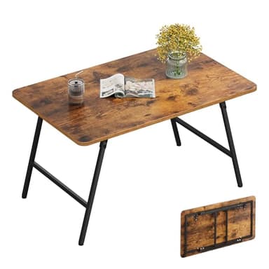 WLIVE Folding Coffee Table, Modern Portable Small Coffee Table with No Assembly Needed for Living Room, Home, Small Space, Rustic Brown