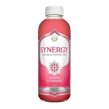 SYNERGY The Real Kombucha - Guava Goddess - 16 fl oz Bottle - Raw Probiotic Drink for Gut Health and Immune Support