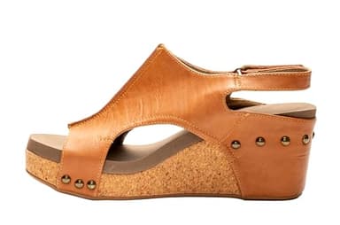 Corkys Footwear Women's Casual Cognac Smooth Carley Wedge Size 08