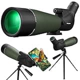 25-75X80 Spotting Scope for Target Shooting - Aurosports BAK4 High Definition Scopes with Tripod & Phone Adapter - Waterproof Spotter Scope for Hunting Bird Watching Wildlife Viewing