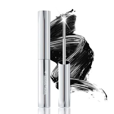 Black Washable Metal Mascara Wand, Waterproof Iron Wand Mascara Washable, Natural Length Slim Volume Buildable Formula, Separated Lashes, Long Lasting Smudge-Proof No Flaking Tint