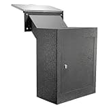 Through-The-Wall Drop Box with Rainproof Cover | Heavy Duty Through Wall Mailbox with 10-Inch Adjustable Chute | Rainproof Locking Drop Safe for Mail, Rent, Checks, Cash, and Keys