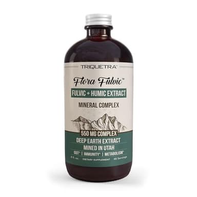 Flora Fulvic | Fulvic Acid + Humic Acid Complex – 550 mg | Mined in Utah, Prehistoric Deep Earth Extract | Immunity, Gut, Digestion – Natural Trace Mineral Complex, Fulvic Acid Supplement – 8 fl oz.