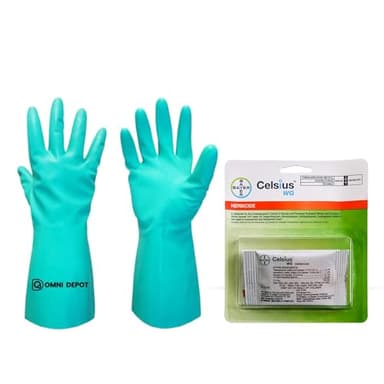 Pre and Post Weed Killer for Lawns - Celsius - WG - 0.226 OZ - Broadleaf Weed Control - Lawn Treatment - Grass Killer - Safe for Warm- Season Grass - Available with Omni Depot Gloves