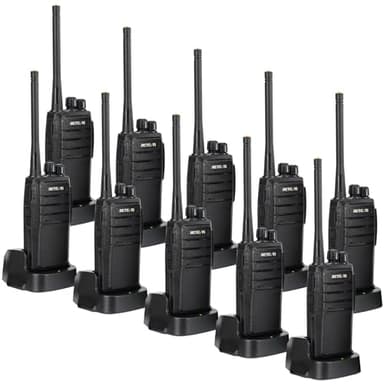 Retevis RT21 Two-Way Radios Rechargeable Long Range Walkie Talkies Hand Free 16CH Business 2 Way Radios, Wall Charger Base, 1100mAh Battery(10 Pack)