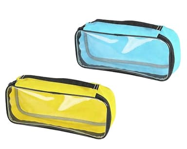 Travel Bag for Lifevac Home Kit Travel Kit First Aid Kit Accessory Pouches - Zippered Bag/Transparent Window - Set of 2 (Yellow, Blue)