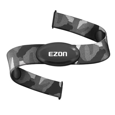 C009Pro Heart Rate Monitor Chest Strap with BLE 5.1& ANT+,HR Monitor Chest Sensor,Up to 400H Battery Life,Sitable for Running Cycling Gym,Compatible with Polar/Strava/Wahoo/Peloton (Camouflage Gray)
