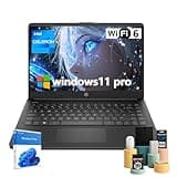 HP Student Business Laptop Computer - w/Office Lifetime & Free CD/DVD Drive • 16GB Memory 128GB eMMC • Intel 4-Core Processor • Intel UHD Graphics • HD Display • Win11 Pro(Black)