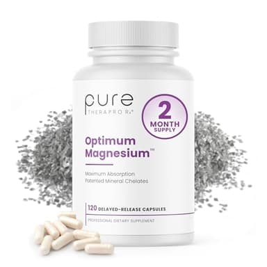 Pure TheraPro Rx Optimum Magnesium Lysinate Glycinate & Di-Magnesium Malate, Made in USA | 2 Month Supply | Chelated for Maximum Absorption, Supports Bone Health & Energy, Non-GMO