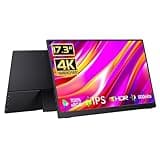 CAPERAVE 17.3" Portable Monitor 4K, 500 Nits 3840 * 2160p 100% Adobe RGB Travel Monitor with Bulit-in Kickstand & Speakers, Portable Computer Monitor, External Monitor for Laptop PC Xbox Switch PS4/5