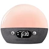 MOMILLA Sunrise Alarm Clock w/Bluetooth Speaker, White Noise Sound Machine for Sleep, Wake up Light Alarm Clocks for Heavy Sleepers Bedroom, Dimmable Night Lights Sunset Lamp, for Baby Kids Adults