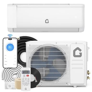 GarveeHome SEER 18.5 9000BTU 230V Mini Split Air Conditioner | Energy-Efficient Inverter AC System with WiFi, Remote Control & Easy Installation Kit for Rooms Up to 450 Sq.Ft