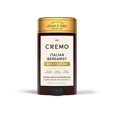 Cremo Italian Bergamot Antiperspirant & Deodorant for Men, 48-hour Sweat and Odor Protection, 2.65oz