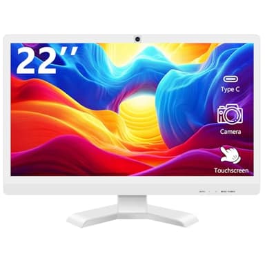 Akntzcs 22 Inch Touchscreen Monitor with Webcam @1920x1080P Full HD IPS Panel Built-in Speakers HDMI VGA Ports
