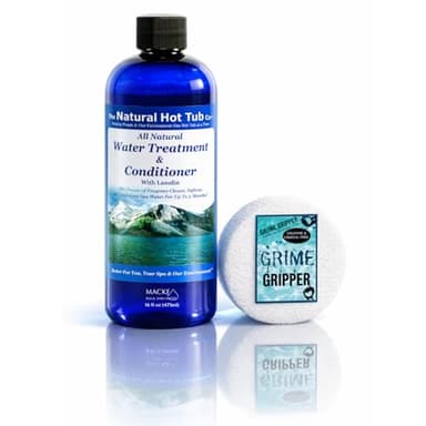 Grime Gripper The Natural Hot Tub Water Softener Bundle, Natural Spa Enzyme Treatment, Spa Natural Conditioner by The Natural Hot Tub Company - 16 oz Plus hot tub scum Absorber