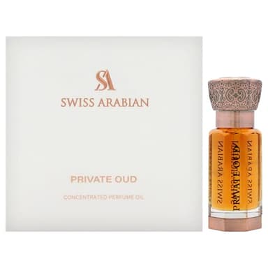 Swiss Arabian Private Oud - Luxury Products From Dubai - Long Lasting, Addictive Personal Perfume Oil Fragrance - A Seductive Signature Aroma - 0.4 Oz