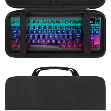 Linkidea Hard Portable Travel Case Compatible with TKL Tenkeyless Wireless/Wired Keyboard, Computer 87 Keys Carrying Case Protective Storage Box Bag