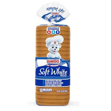 Bimbo Soft White Bread, White Bread, 20 oz Bag