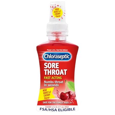 Chloraseptic Sugar-Free Sore Throat Spray, Cherry, Spray Soothes Throat Pain in Seconds, 6 Fl Oz